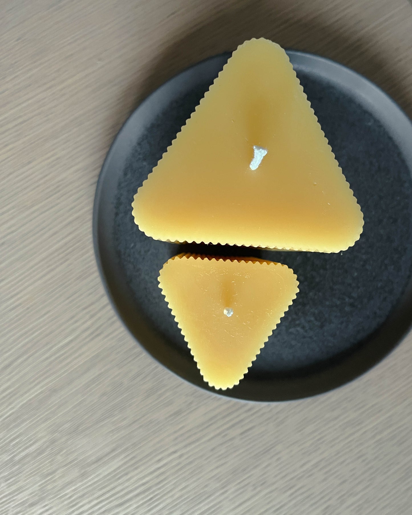 Beeswax Triangular Pillar Candle Set