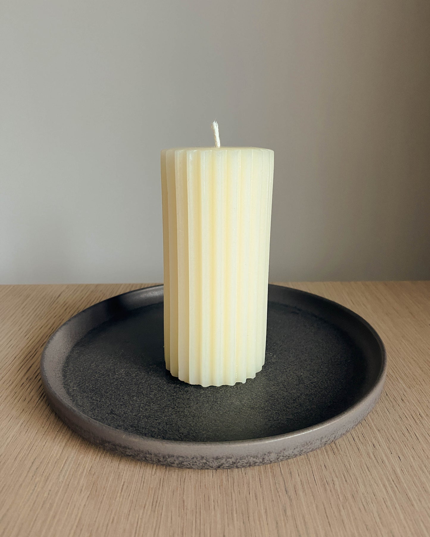 Beeswax Fluted Pillar Candle