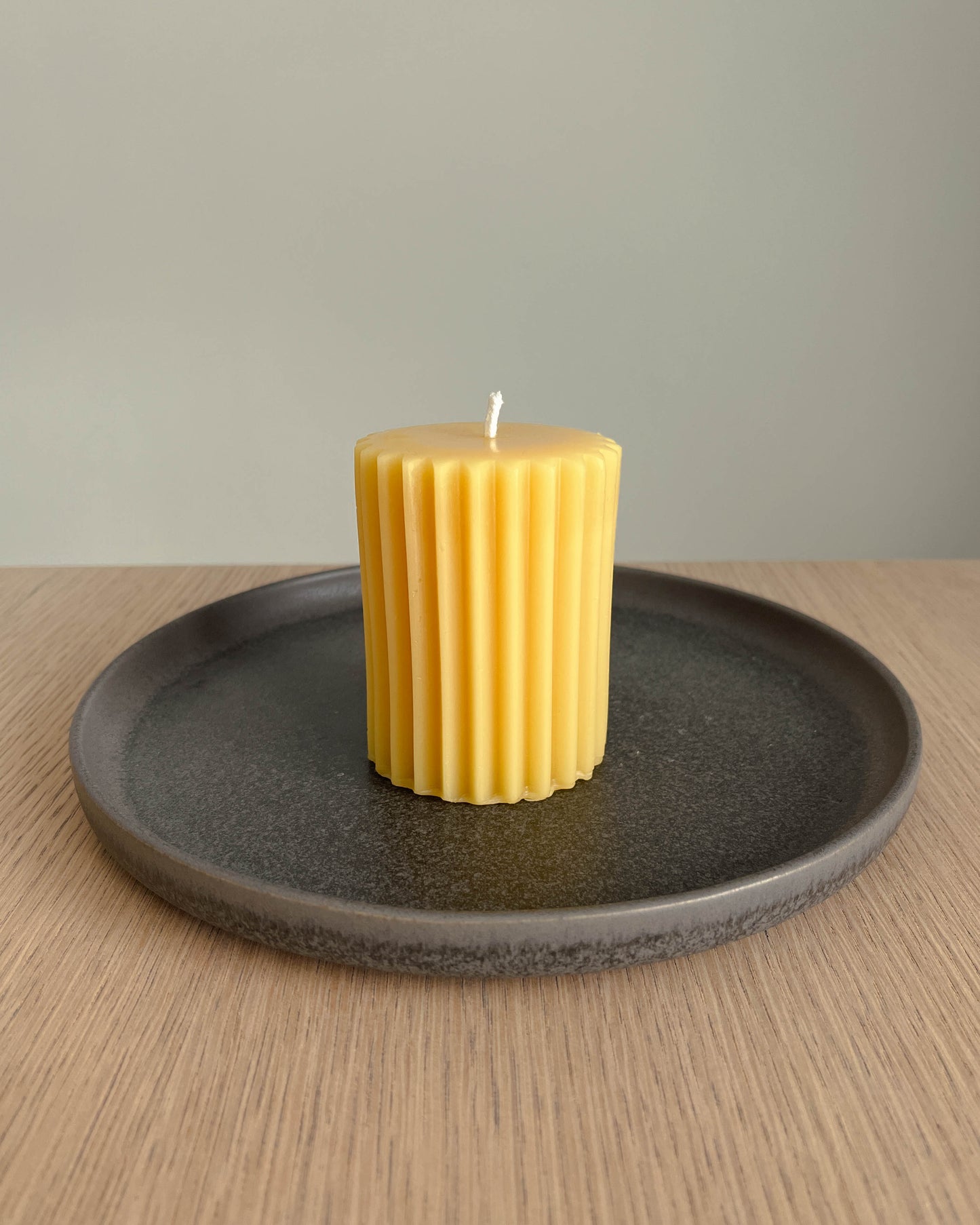 Beeswax Fluted Pillar Candle