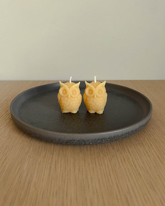 Beeswax Owl Votives