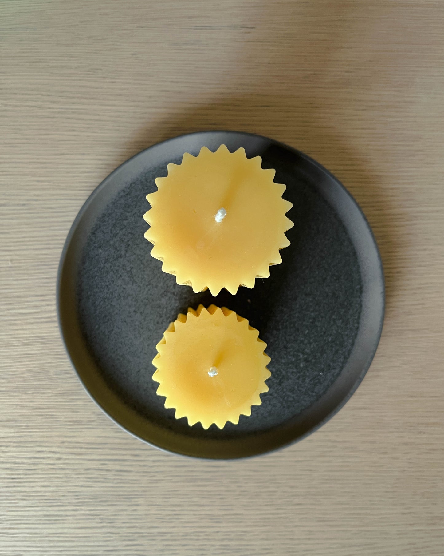 Beeswax Fluted Candle Set