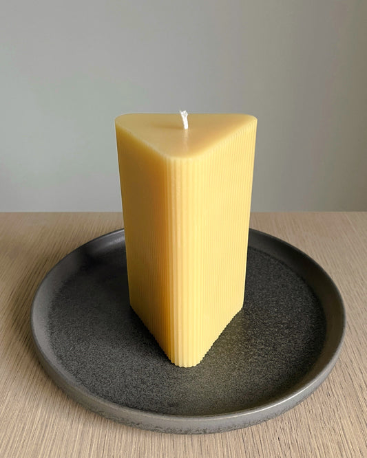 Beeswax Triangular Pillar Candle