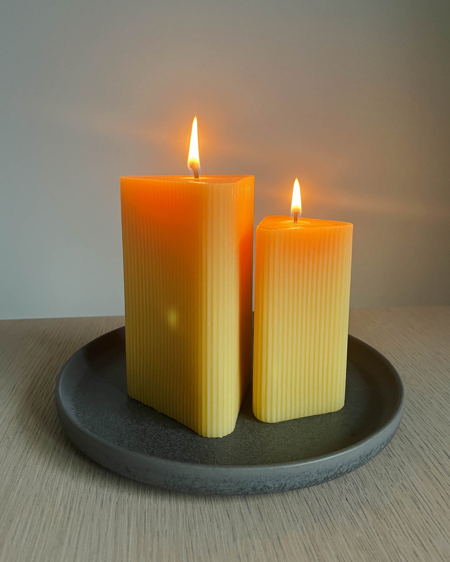 Beeswax Triangular Pillar Candle