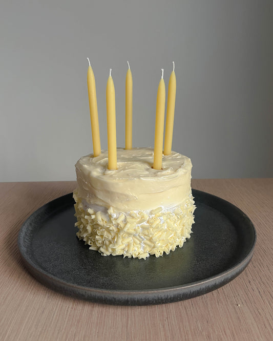 5" Beeswax Birthday Cake Taper Candles