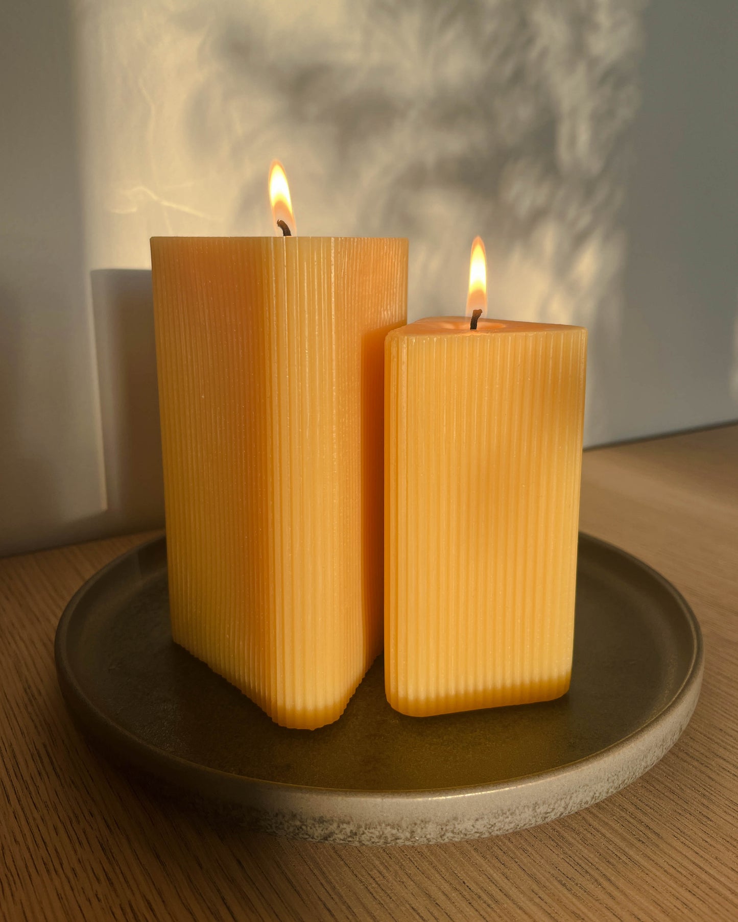 Beeswax Triangular Pillar Candle