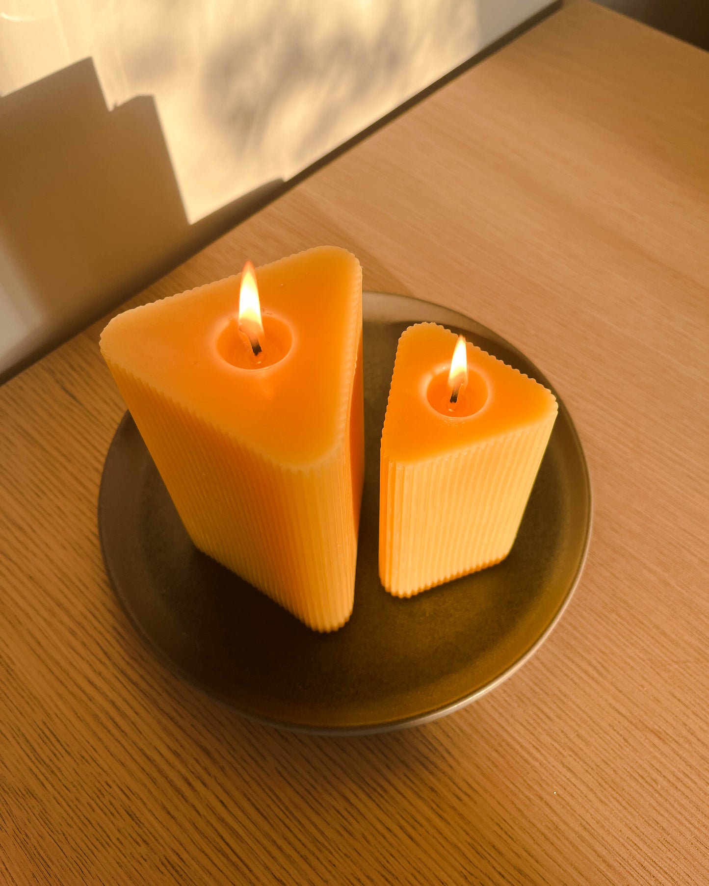 Beeswax Triangular Pillar Candle