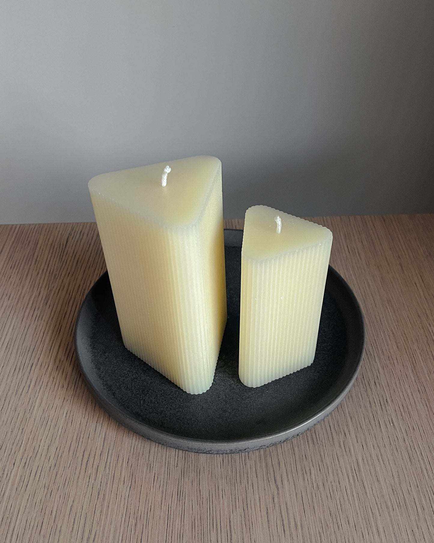 Beeswax Triangular Pillar Candle Set