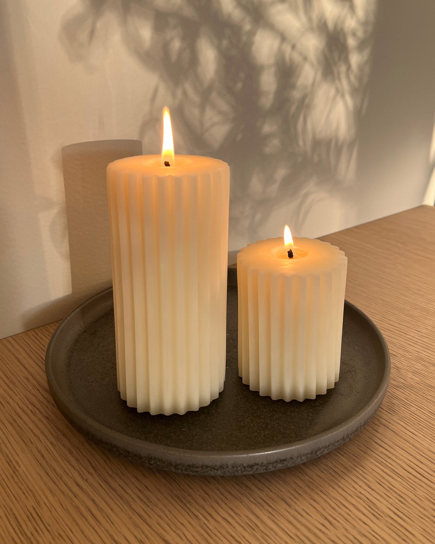 Beeswax Fluted Pillar Candle