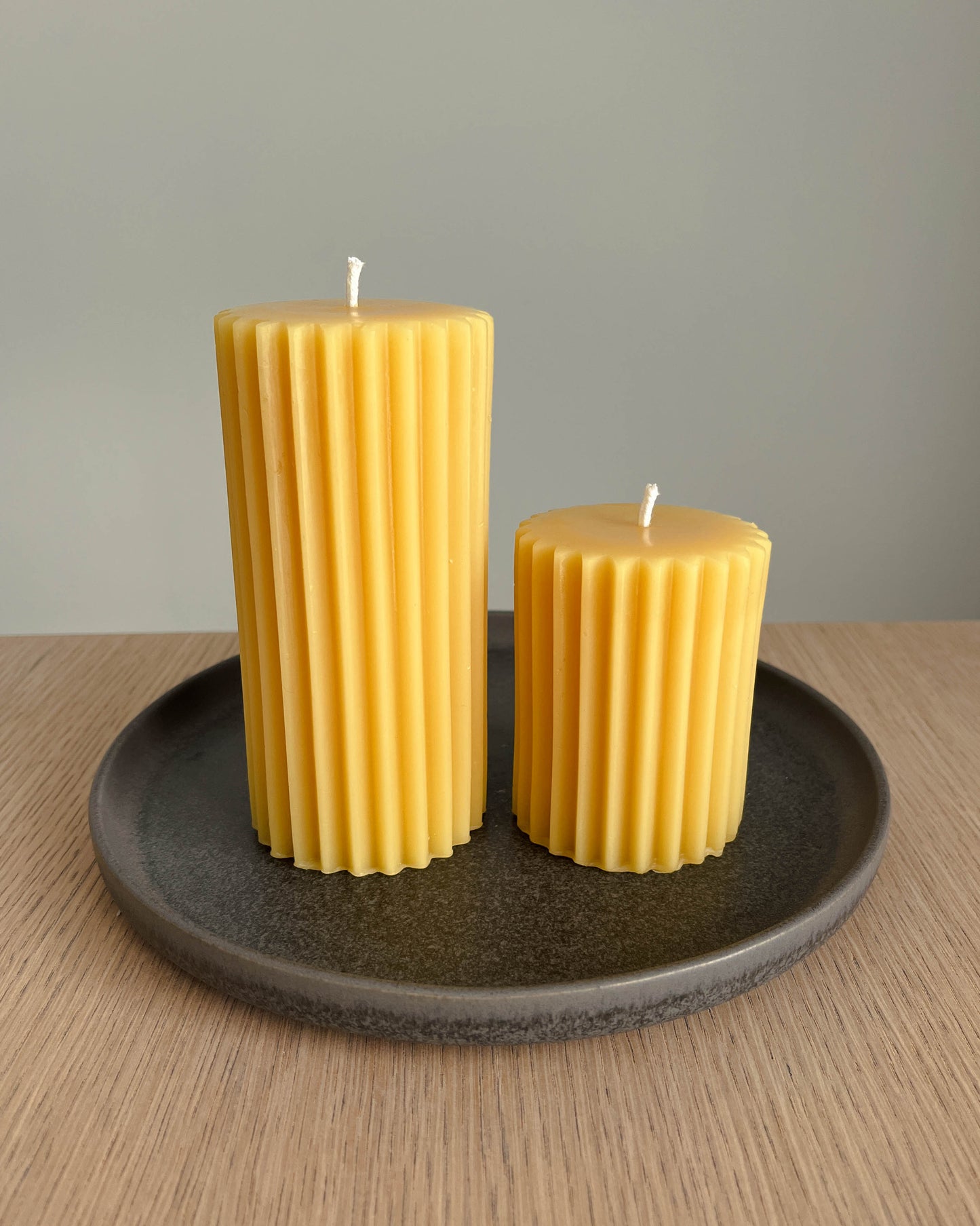 Beeswax Fluted Pillar Candle